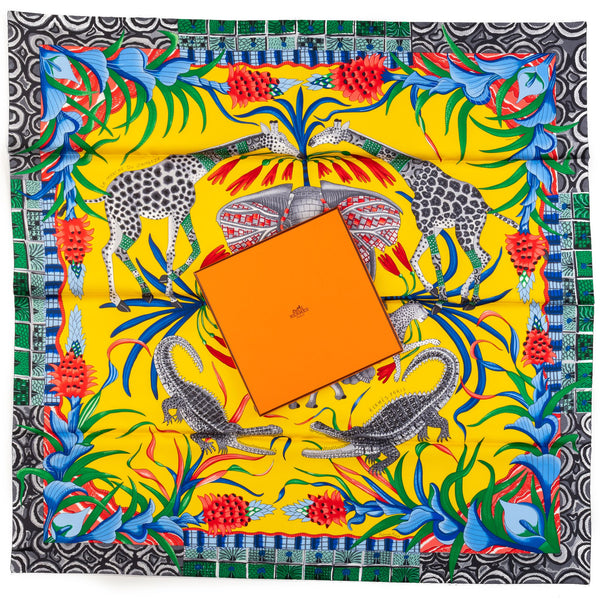 Hermes La Marche Du Zambeze Silk Scarf - Vintage Lux
