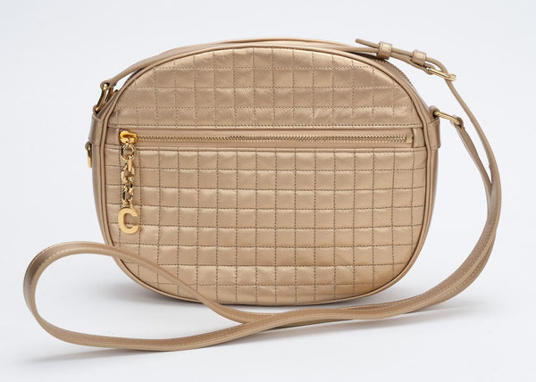Celine New Gold Quilted Cross Body Bag - Vintage Lux
