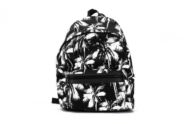 SAINT LAURENT PARIS パームツリー ナップサック Saint Laurent Canvas Palm Tree Backpack - Vintage Lux