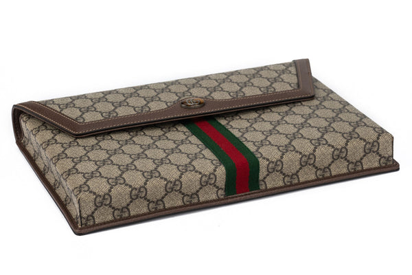 【お買い得！】 Brown New Gucci Logo Lux Vintage - W/Box Clutch GG 小物