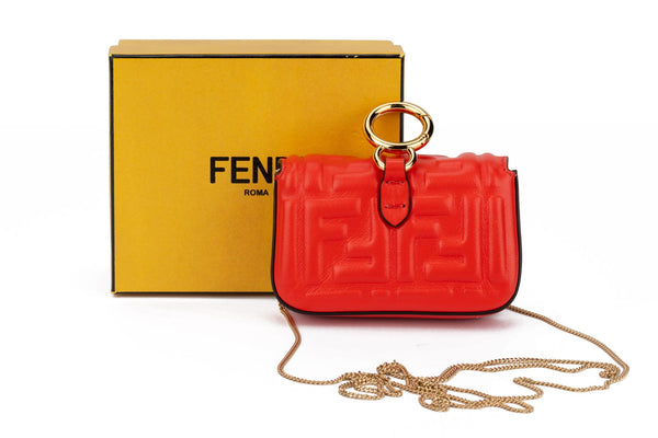 Fendi New Coral Embossed Nano Baguette - Vintage Lux
