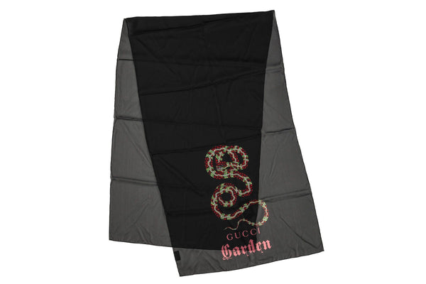 グッチ スカーフ付きゼブラシルクシャツ ブラック (GUCCI