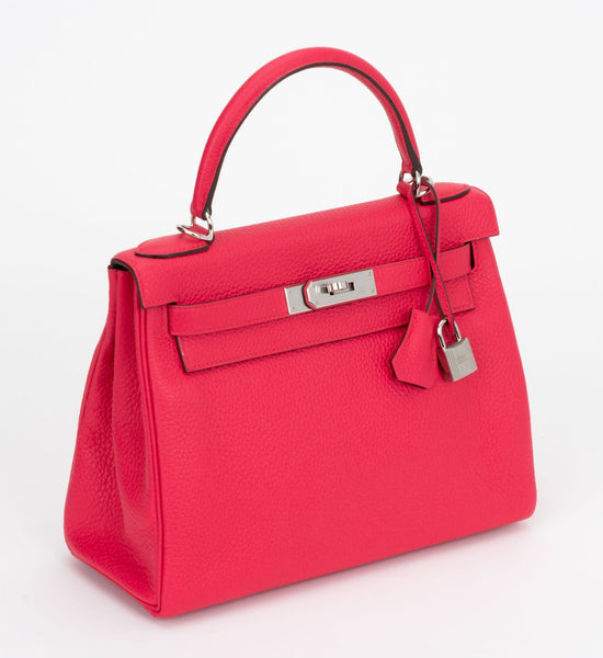 Hermes New Kelly 28 Rose Mexico Clemence - Vintage Lux