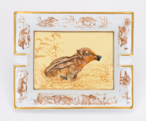 Hermès Porcelain Wild Boar Ashtray - Vintage Lux