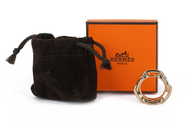 Hermes Chaine D'Ancre Gold Tone Scarf Ring Hermes TLC