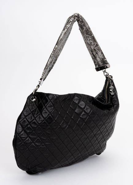 完璧主義 Black Chanel Mesh Lux Vintage - Bag Mail Chain トートバッグ