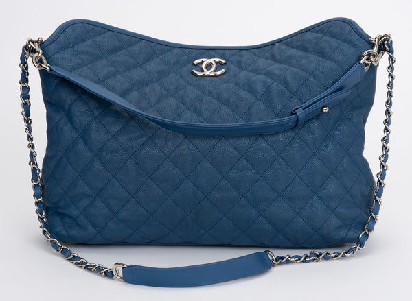 Chanel Denim Blue French Riviera Hobo Vintage Lux
