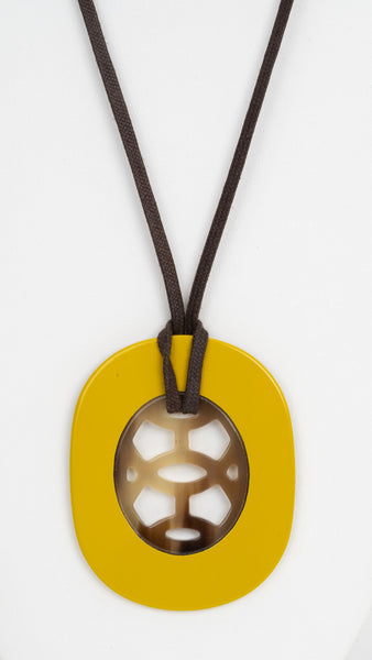 Hermes Yellow Horn Lift Pendant Necklace - Vintage Lux