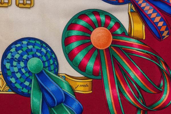 HERMÈS LES RUBANS DU CHEVAL スカーフ 1993 Les Rubans du Cheval Silk Scarf – Vintage Couture