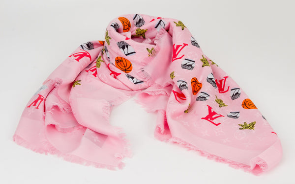 LOUIS VUITTON Women's Scarf/Shawl Silk in Pink