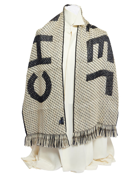 Chanel Black and White Metallic Scarf BN - Vintage Lux