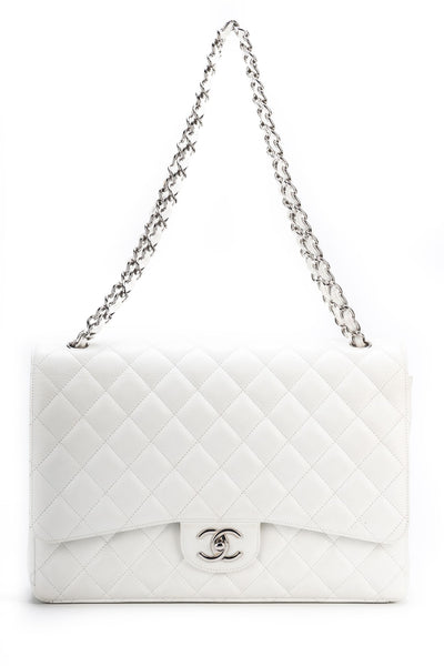 White chanel classic flap best sale