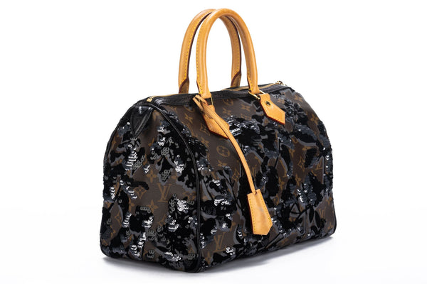 Speedy glitter handbag Louis Vuitton Brown in Glitter - 37515839