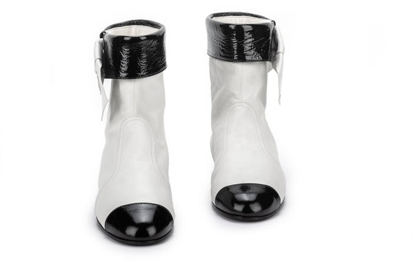 Chanel white ankle boots 2025