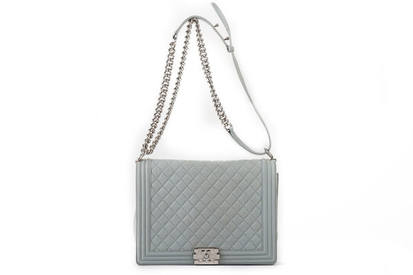 Chanel Maxi Grey Caviar Boy Bag Vintage Lux