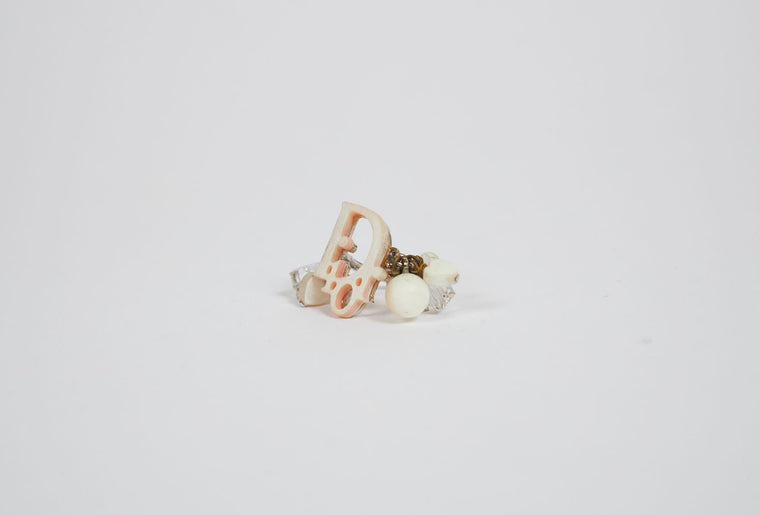 Dior Vintage Charms White and Pink Ring