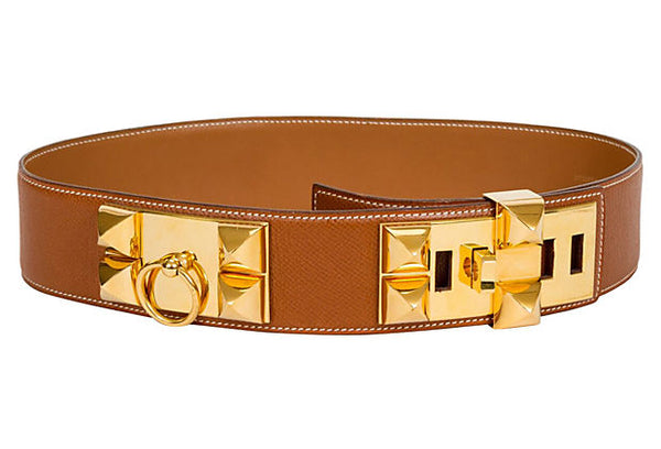 Hermès - Authenticated Collier de Chien Belt - Leather Red for Women, Very Good Condition