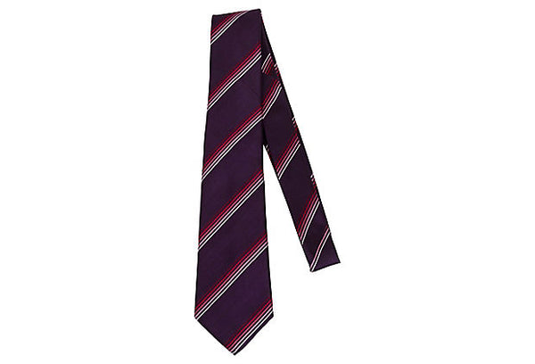 Louis Vuitton Plum Stripe Silk Tie - Vintage Lux