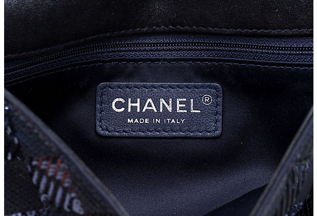 Chanel Navy & Black Sequin Evening Bag