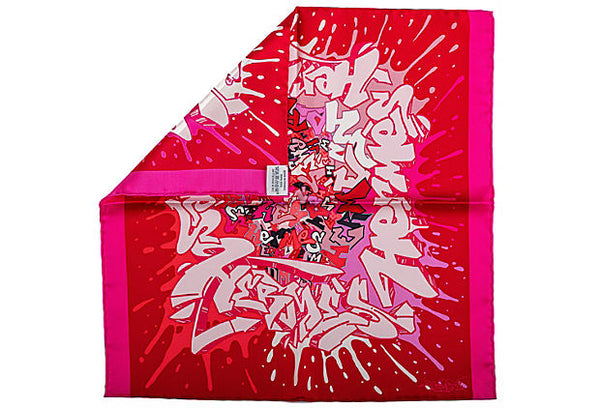 Hermes Fuchsia Graffiti Silk Sm Scarf - Vintage Lux