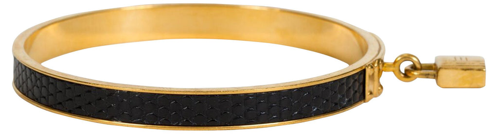 Hermès Black Lizard Cadena Bangle
