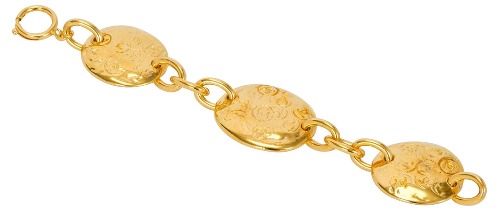 Chanel Logo Embossed Coin Bracelet