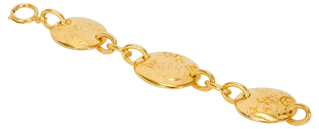 Chanel Logo Embossed Coin Bracelet