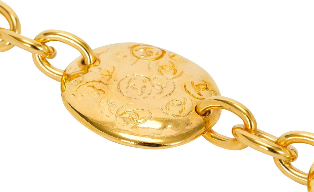 Chanel Logo Embossed Coin Bracelet