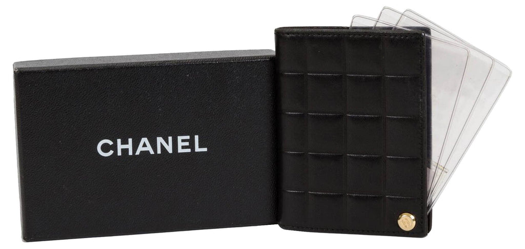 Chanel Black Chocolate Bar Card Wallet