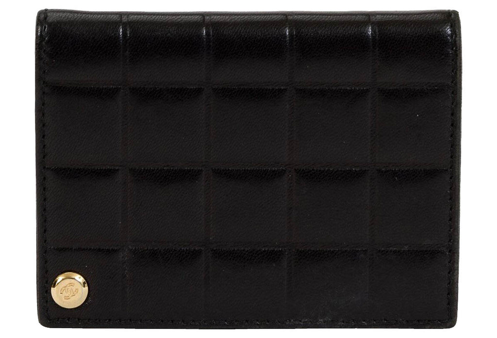Chanel Black Chocolate Bar Card Wallet