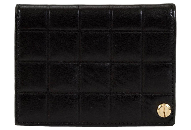 Chanel Black Chocolate Bar Card Wallet