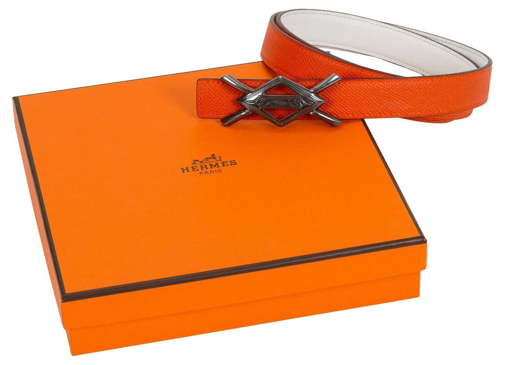 Hermès Rare Tuareg Silver Orange Belt