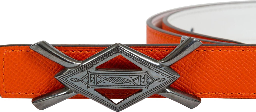 Hermès Rare Tuareg Silver Orange Belt