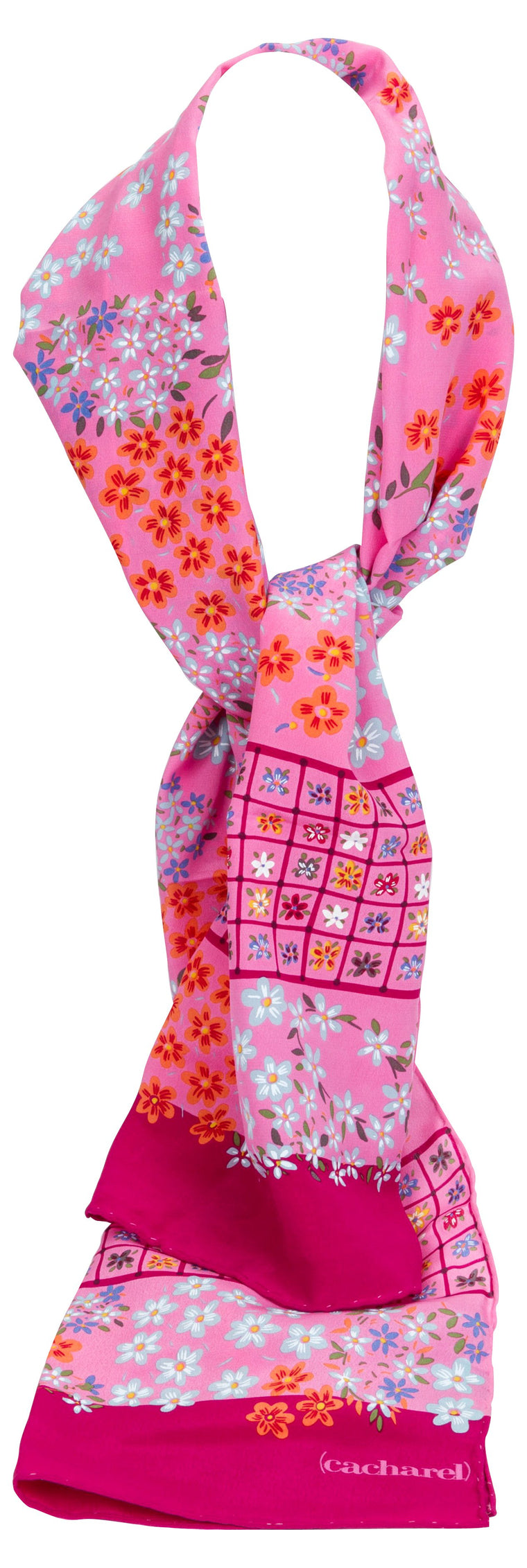 Cacharel Pink Silk Twill Scarf
