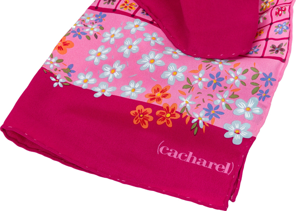 Cacharel Pink Silk Twill Scarf