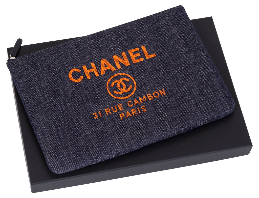 Chanel Large Denim Clutch