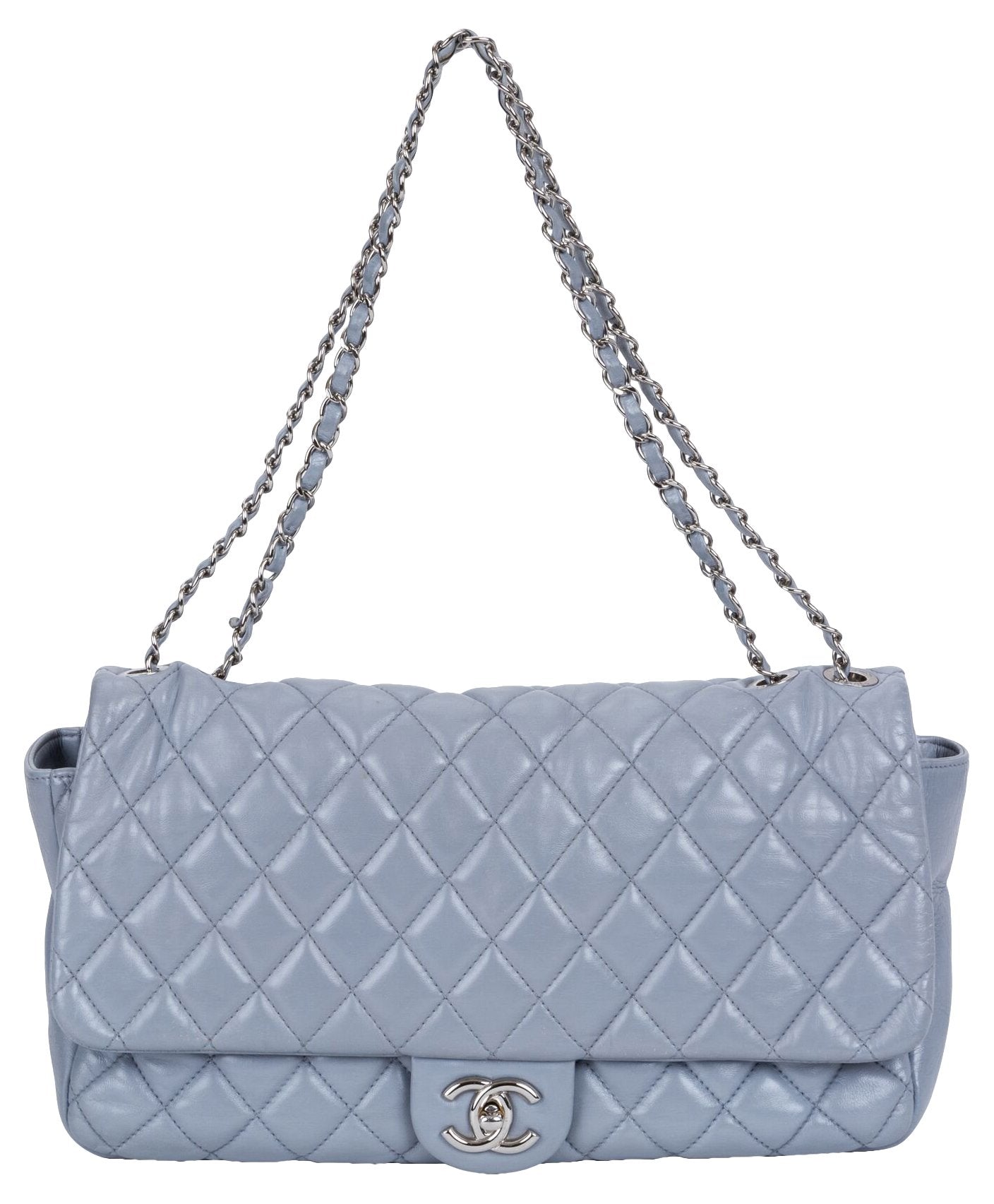 chanel rain bag cover Chanel Maxi Gray Rain Jacket Flap Bag