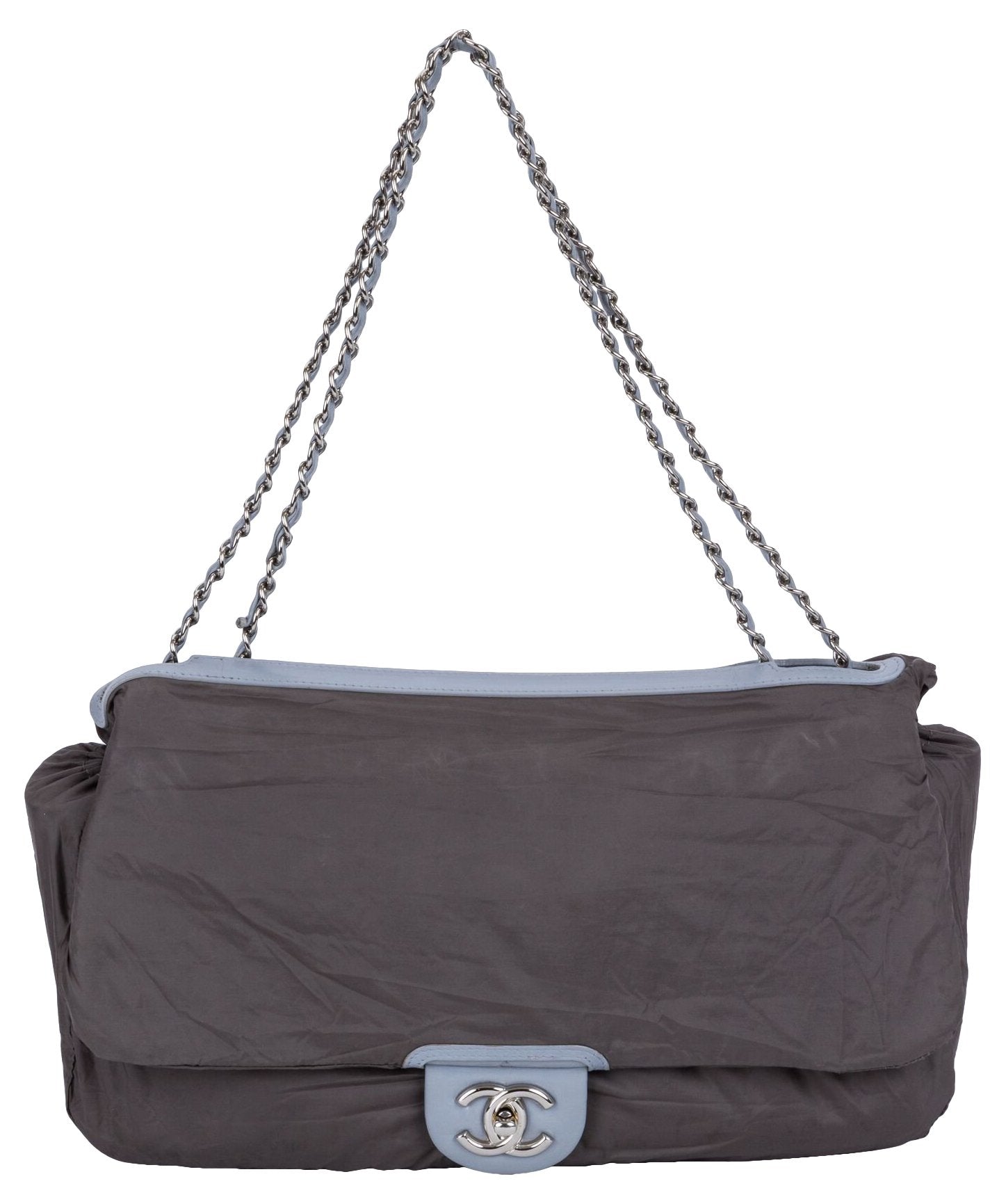 chanel bag rain cover Chanel Maxi Gray Rain Jacket Flap Bag