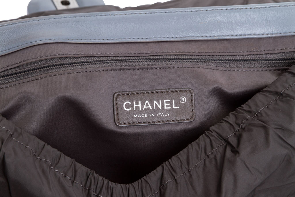 Chanel Maxi Gray Rain Jacket Flap Bag