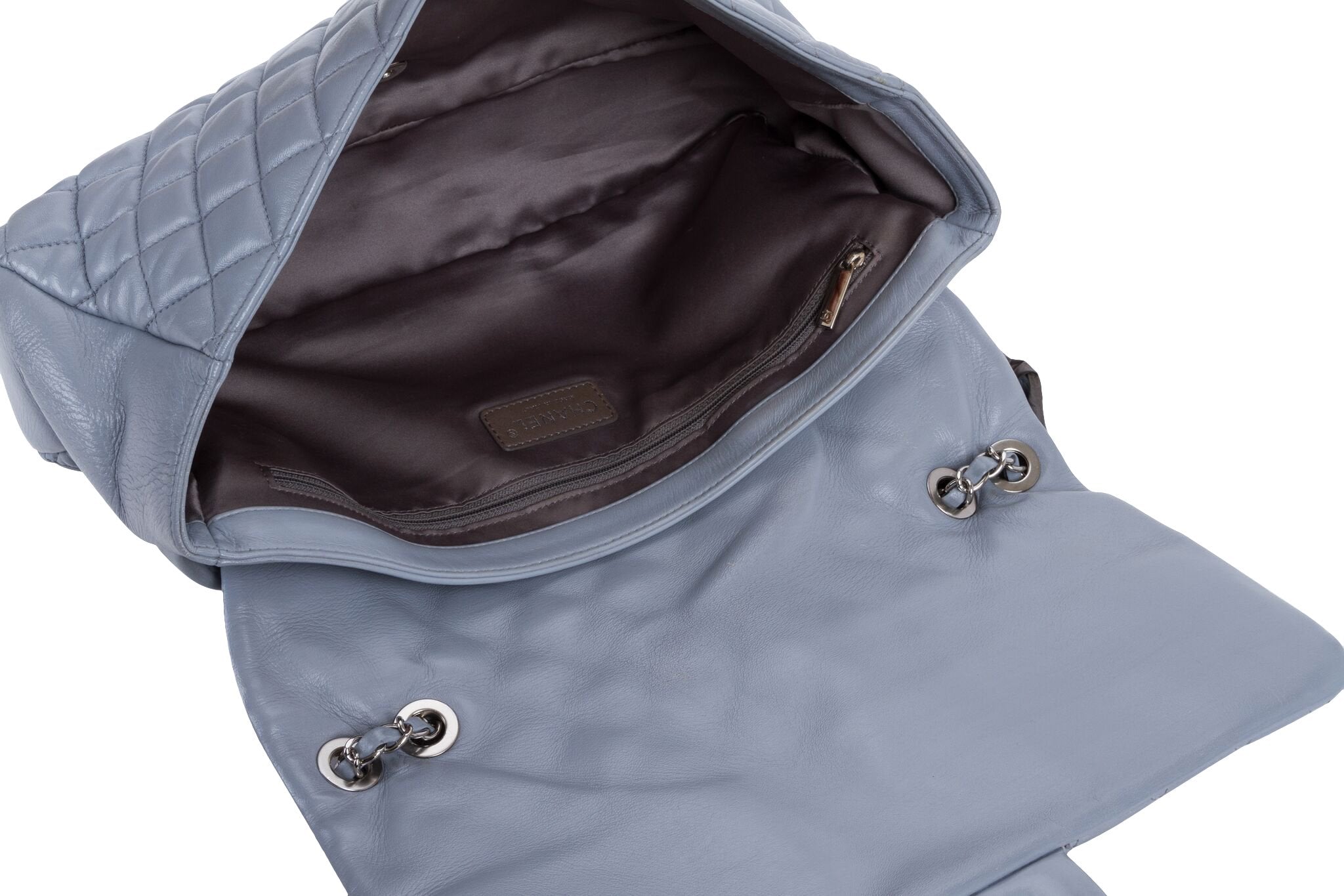 chanel bag rain cover Chanel Maxi Gray Rain Jacket Flap Bag
