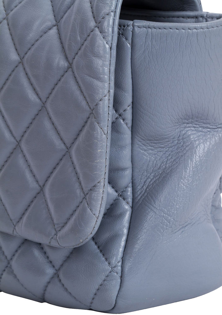 Chanel Maxi Gray Rain Jacket Flap Bag