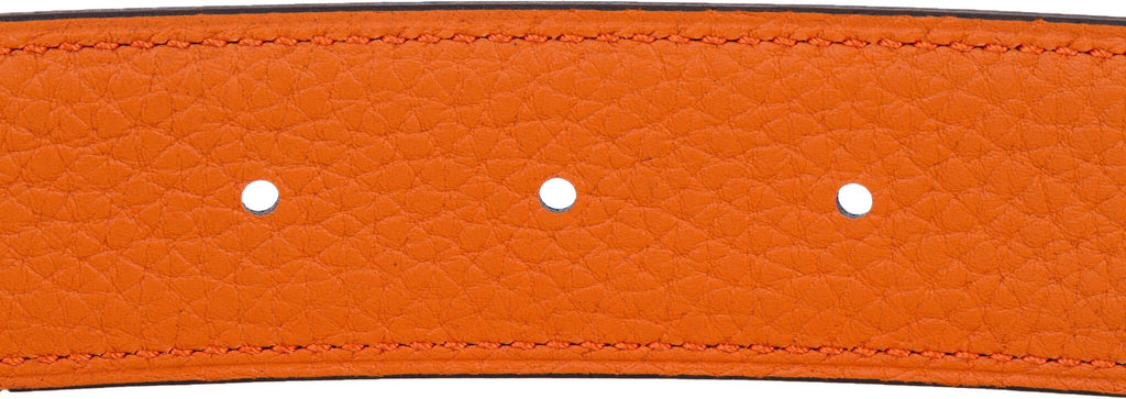 Hermès Black & Orange Unisex H Belt