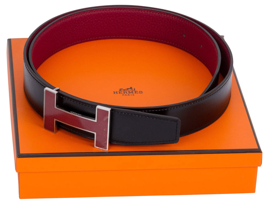 Hermès Black & Ruby Unisex H Belt