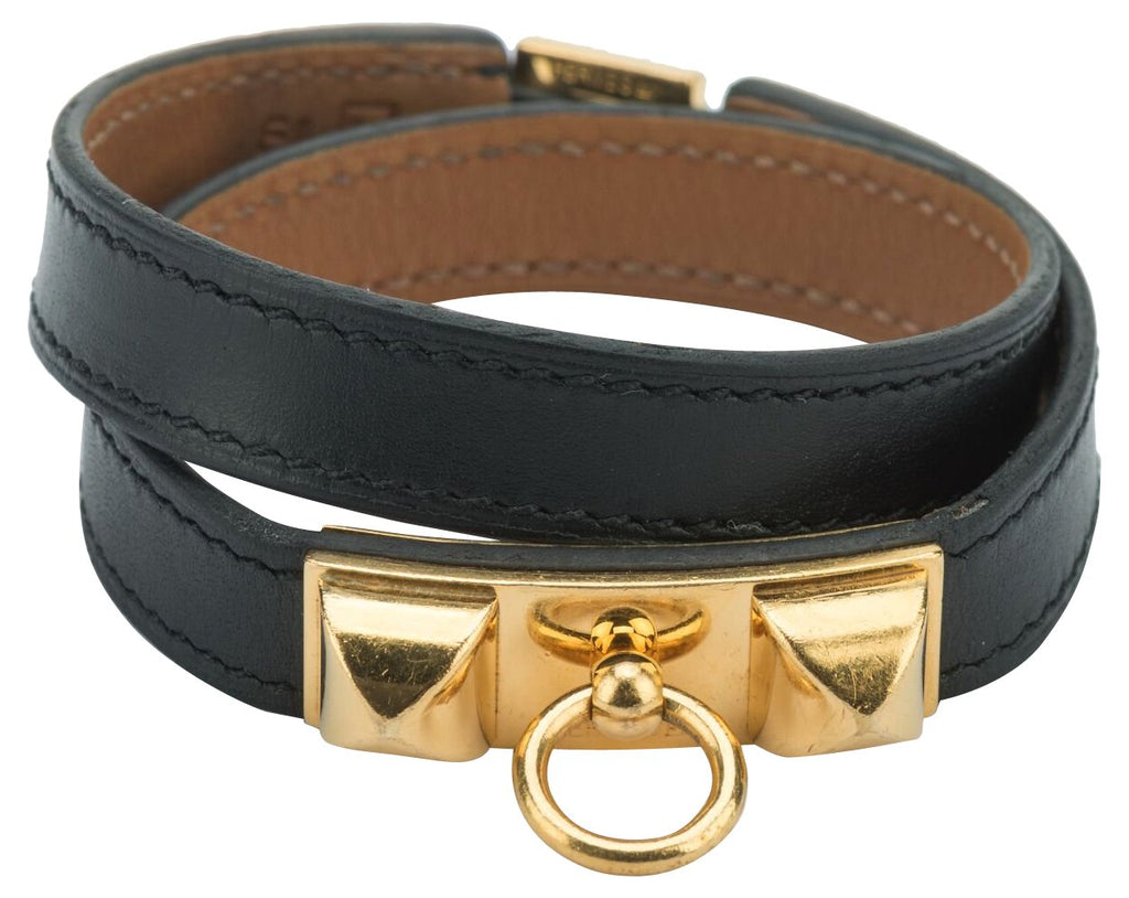 Hermès Black & Gold Double Bracelet