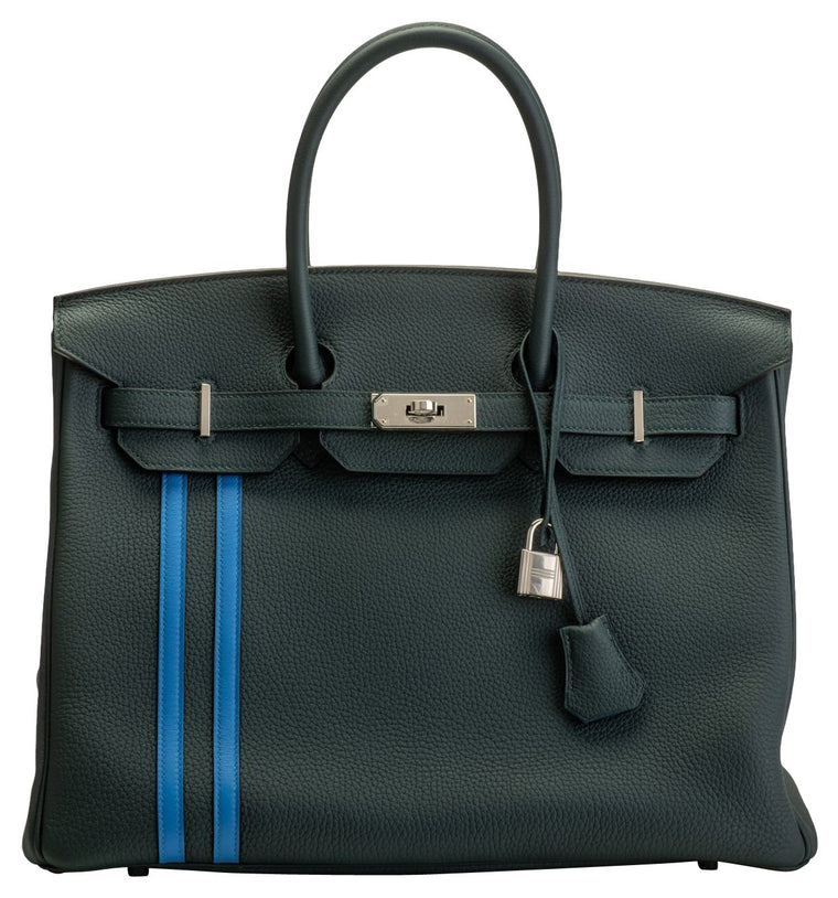 Hermès Vert Cypress 35cm Officier Birkin