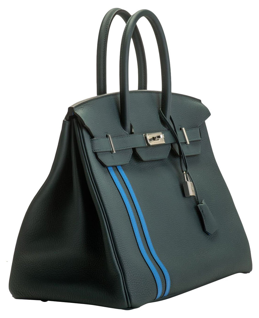 Hermès Vert Cypress 35cm Officier Birkin