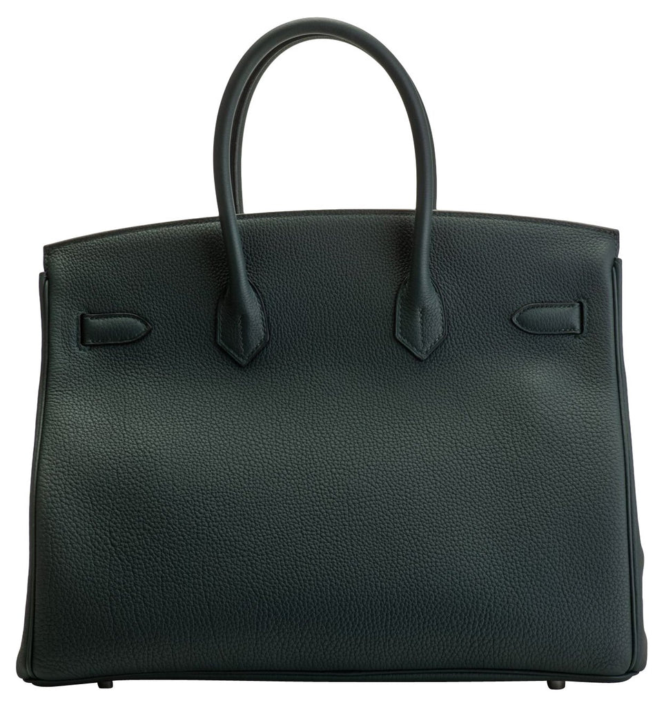 Hermès Vert Cypress 35cm Officier Birkin