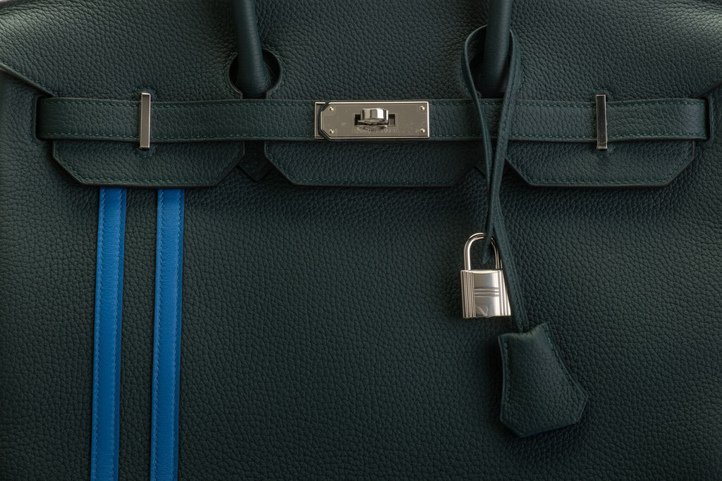 Hermès Vert Cypress 35cm Officier Birkin