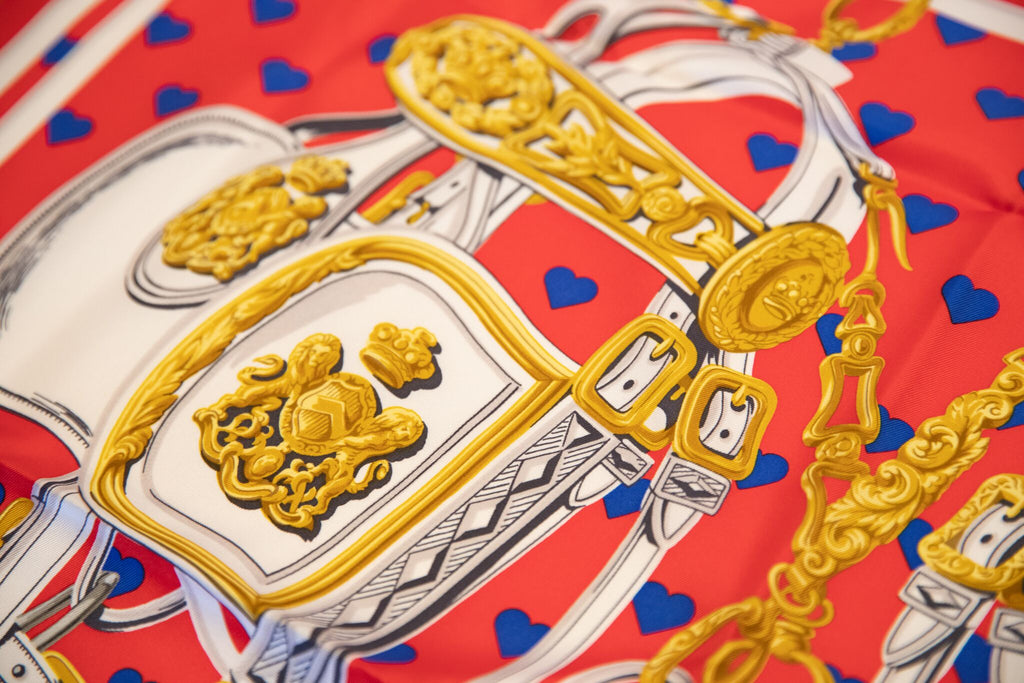 Hermès Red Brides de Gala Love Scarf
