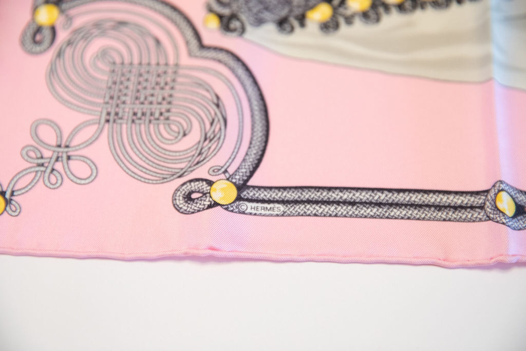 Hermès Pink Brandebourg Pochette Silk